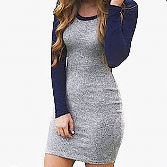 🔆Colorblock Bodycon Mini Dress - Picture 1 of 5